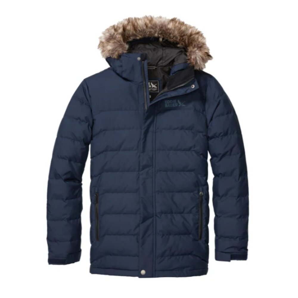 NWT Eddie Bauer Men's Down 650 Fill Blue Parka Size XXL